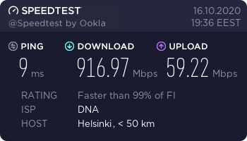 Nopeustesti DNA:n 5G-verkossa